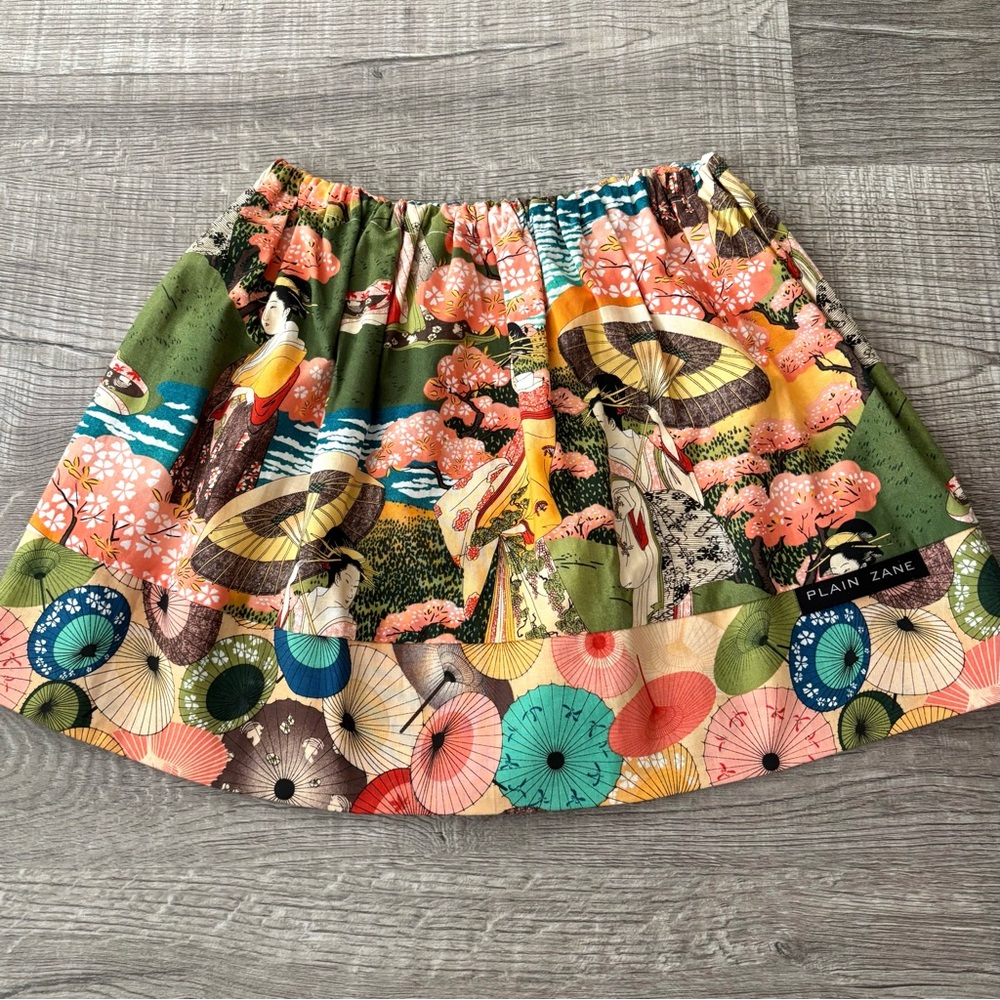 Custom Geisha Umbrella Pattern Skirt